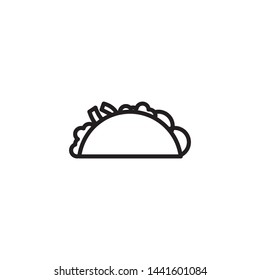 Taco line vector icon. Fast food sign for menu design, websites and mobile app.
