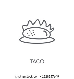 Taco linear icon. Modern outline Taco logo concept on white background from United States of America collection. Suitable for use on web apps, mobile apps and print media.