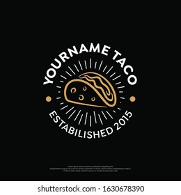 Taco logo with badge style and black background