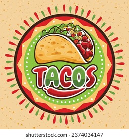 The Taco Logo Design Circle Shape of Cinco De Mayo