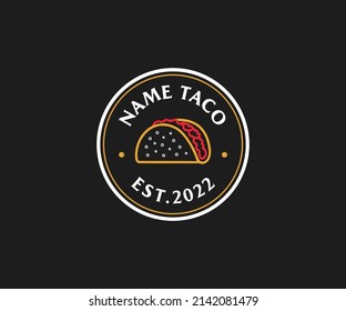 Taco Logo Design Template. Hot Freshly Made Mexican Tacos Logo Template Vector.