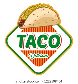 taco logo and font, emblem, badge object graphic illustration