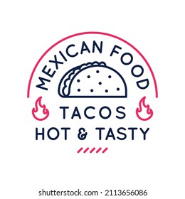 Taco logo. Taco icon designed for food establishments specialized in Mexican cuisine. Vector illustration	
