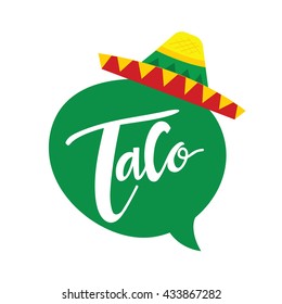 taco logo, Mexican food logo template.