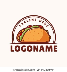 Plantilla del logotipo del taco, conveniente para el restaurante y el café