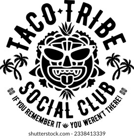 Taco-Logo, Taco-Stamm, Tequila, Mexiko, Design, T-Shirt, Typografie, Vektorgrafik, Retro, Sublimationsdesign,
