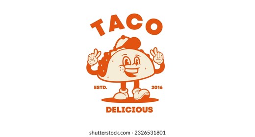 taco logo vector icon fast food