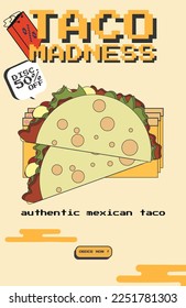 TACO MADNESS DESIGN PROMOTION VECTOR