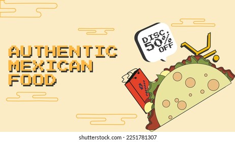 TACO MADNESS DESIGN PROMOTION VECTOR