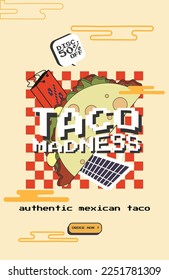 TACO MADNESS DESIGN PROMOTION VECTOR