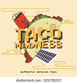 TACO MADNESS DESIGN PROMOTION VECTOR