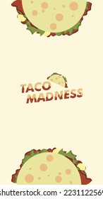 Taco madness mexican design background banner 