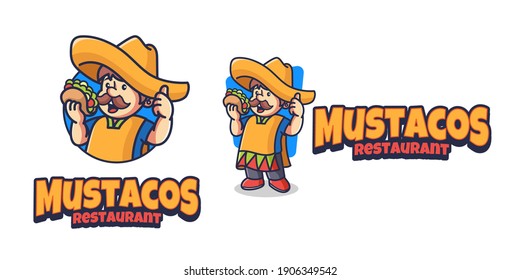 Taco mascot logo design template