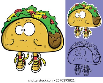 Taco Mascot Vector Art, eps 10, editable