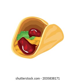 taco with meatballs icon isolated