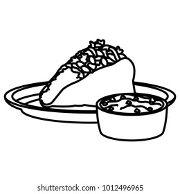 Taco mexican food with chilli