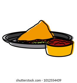 Taco mexican food with chilli