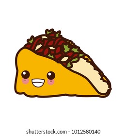 Taco Mexican Food Cute Kawaii Cartoon