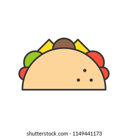 taco, Mexican food, food and gastronomy set, filled outline icon