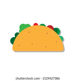 Taco mexican food icon. Taco fast food