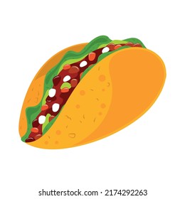 taco mexican food icon isolated