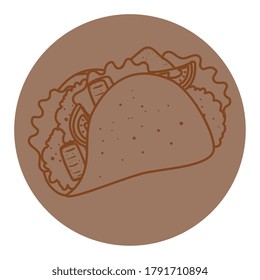 taco mexican food, on white background vector illustration design