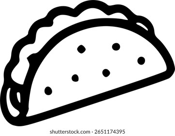 Ícone de Contorno de Comida Mexicana Taco