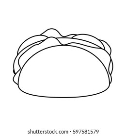 taco mexican food thin line