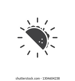 Taco mexican food vector icon. filled flat sign for mobile concept and web design. Taco fast food simple solid icon. Symbol, logo illustration. Pixel perfect vector graphics