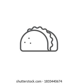 Taco mexican food vector icon isolated on white background