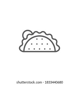 Taco mexican food vector icon isolated on white background