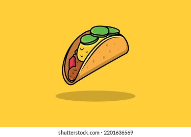 Taco Mexican food vector icon illustration. Food object, food lover  icon design concept.