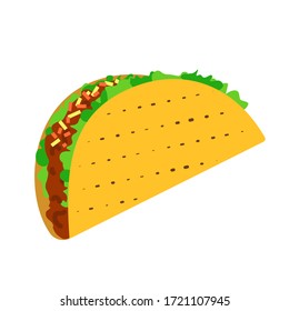 Taco mexican food, vector illustration in flat style