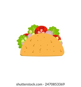 Taco mexican food vector illustration isolated on white background