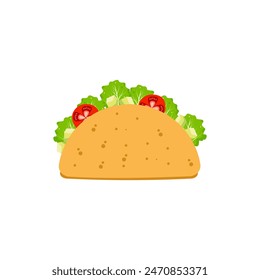 Taco mexican food vector illustration isolated on white background