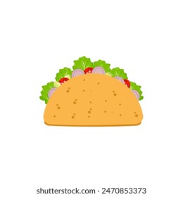 Taco mexican food vector illustration isolated on white background