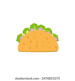 Taco mexican food vector illustration isolated on white background