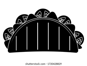 Taco. Mexican traditional food. Taco mexican food in flat glyph style. Vector illustration