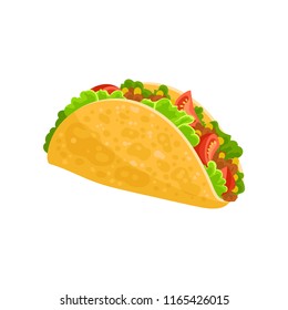 Taco Mexican traditional food vector Illustration on a white background