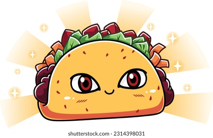 Taco Mexico cute funny smile shine