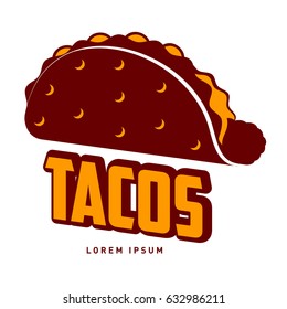 Taco. Mexico Food. Traditional Mexican Cuisine. An Isolated Object. Vector Illustration
