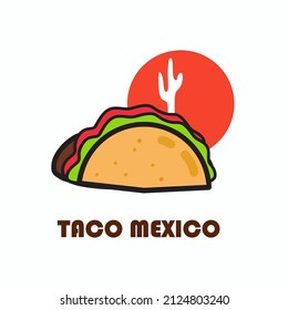 Taco Mexico illustration vector logo
