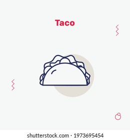 Taco, minimalist icon or logo illustration