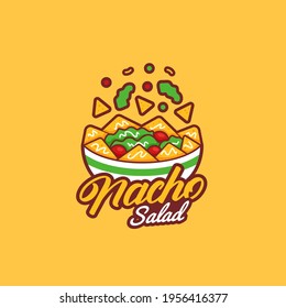 Taco Nacho Mexican Salad Bowl Logo Icon Symbol Illustration