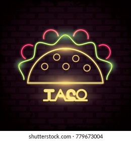 Taco Neon Lights Icon
