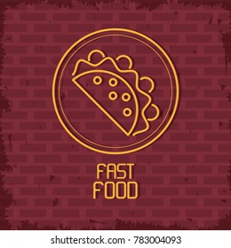 Taco neon lights icon