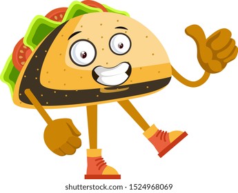 Taco is ok, illustration, vector on white background.