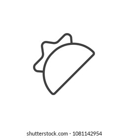 Taco outline icon. linear style sign for mobile concept and web design. Mexican taco fast food simple line vector icon. Symbol, logo illustration. Pixel perfect vector graphics