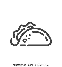 Taco Outline Icon. Vector Illustration.