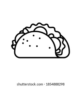 Taco. Outline simple vector icon. Icon, symbol, geometric, doodle. 